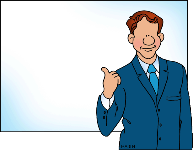 Businessman At Board - Graph Clipart (648x515)