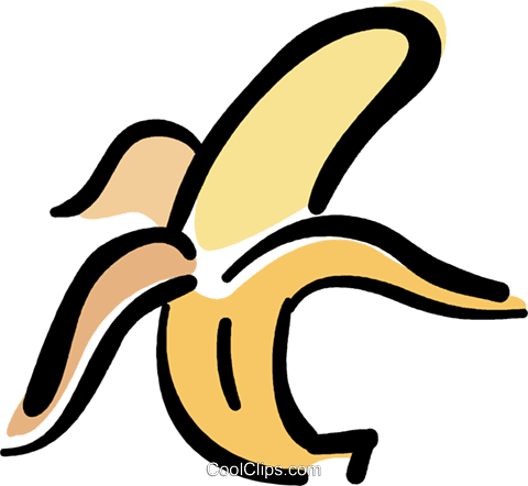 Peeled Banana Royalty Free Vector Clip Art Illustration - Peeled Banana Royalty Free Vector Clip Art Illustration (480x442)
