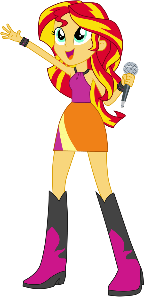 Sunset Shimmer Rainbow Rocks Singing (631x1264)