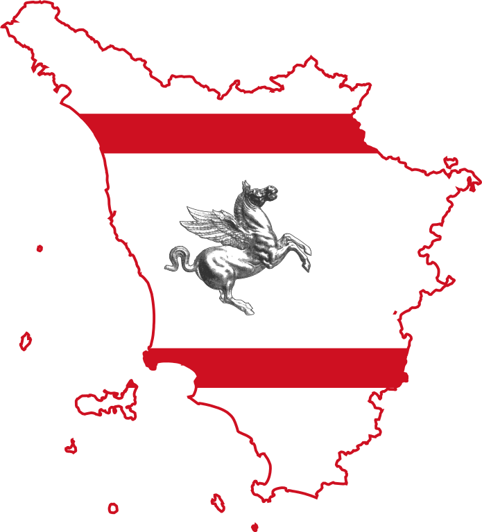 Map Profile Of Tuscany - Tuscany Flag 25mm Pin Button Badge (695x768)