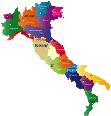 Lunigiana Tuscany Stream House Holiday Millhouse Stone - Map Of Italy (395x397)