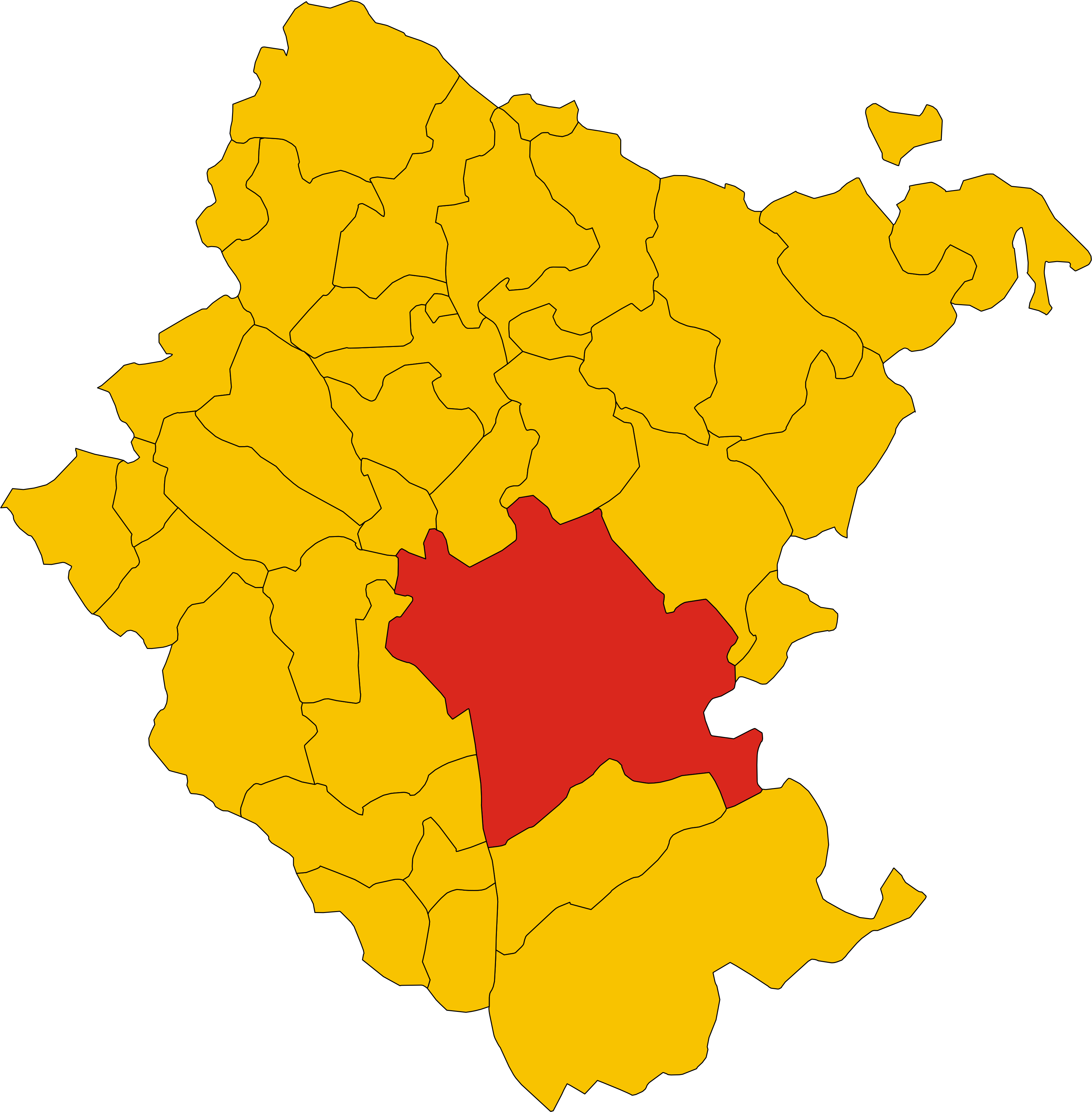 Map Of Comune Of Arezzo - San Giovanni Valdarno (3426x3487)