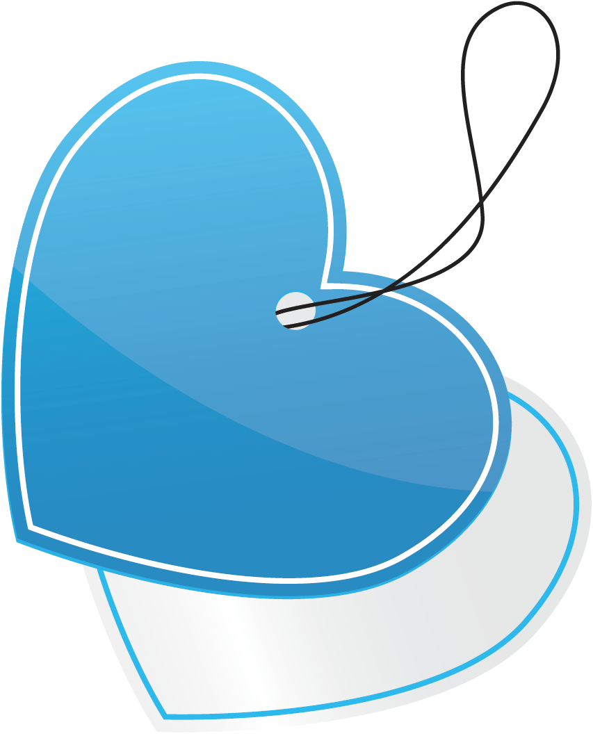 Vector Blue Heart-shaped Tag Template - Vector Graphics (1500x1500)