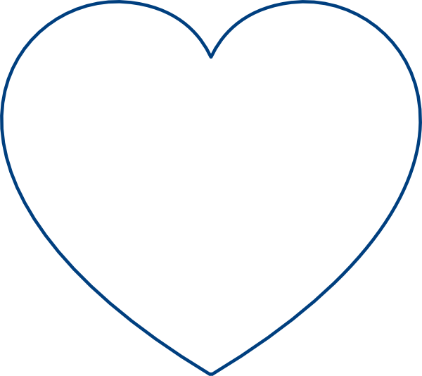 Triple Blue Heart Outline Clip Art Pictures To Pin - White Heart On Black (600x534)