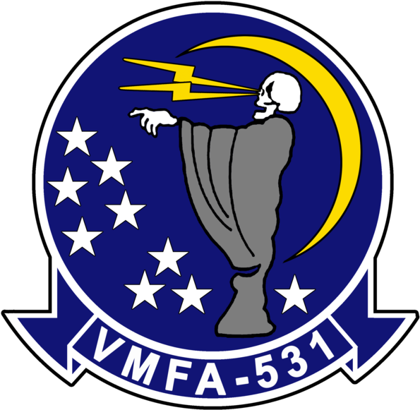 Usmc Vmfa-531 Grey Ghost Stickers Military, Law Enforcement - Vmfa-531 (599x600)