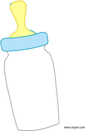 Baby Milk Bottle In Blue Color, Free Clipart - Milk Bottle (450x450)