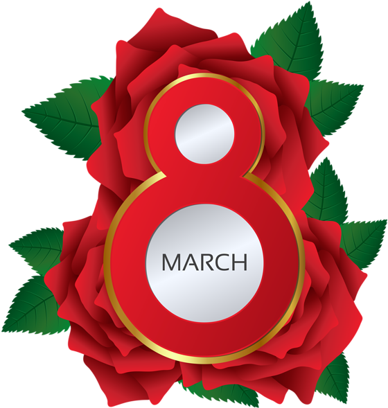 March 8 Red Roses Png Clipart Image - March 8 (569x600)