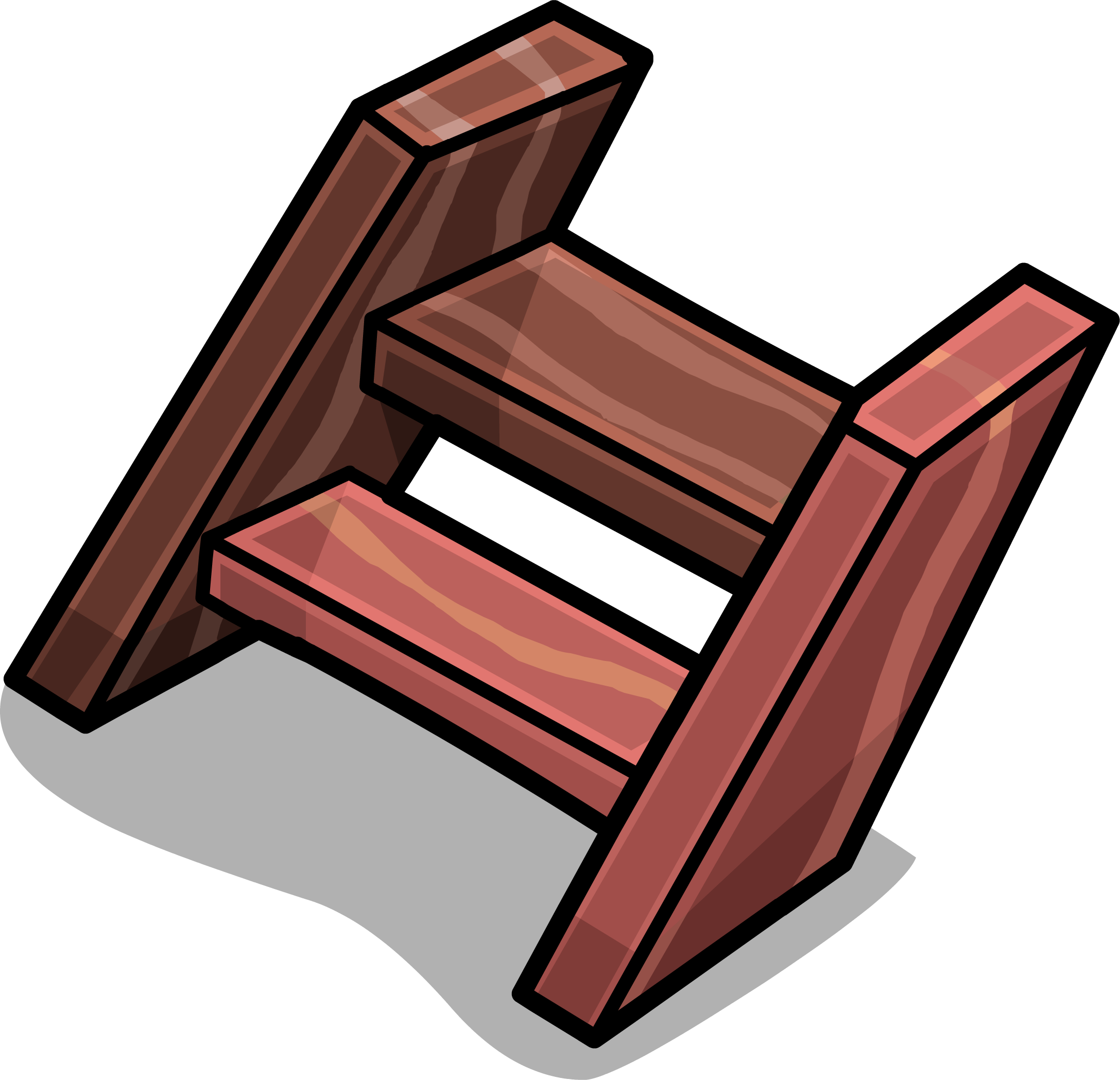 Short Wooden Steps Sprite 001 - Sprite (2175x2098)