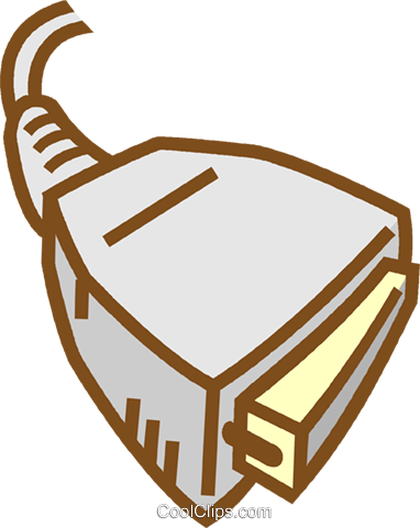 Computer Plug Royalty Free Vector Clip Art Illustration - Computer Plug Royalty Free Vector Clip Art Illustration (382x480)