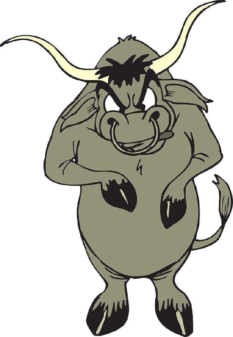 Away - Bull Clip Art (800x1158)