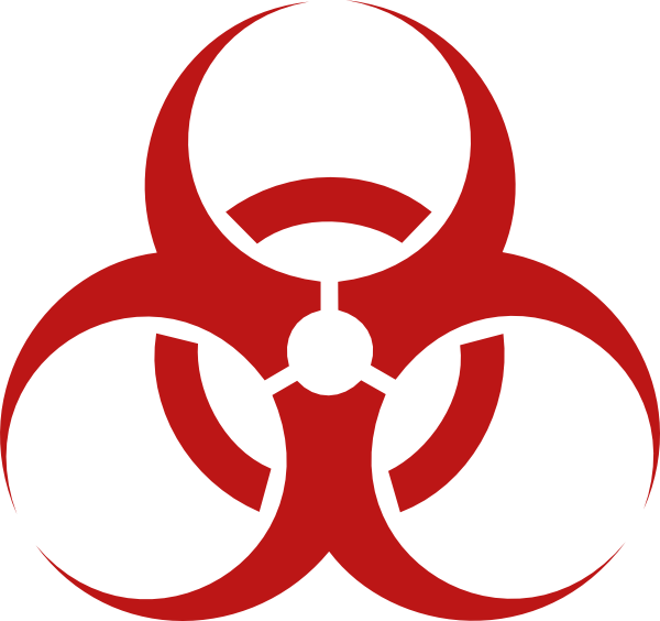 Hazmat Cliparts - Red Biohazard Clipart (600x564)