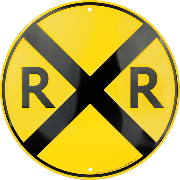 Railroad Crossing Circle Sign - Railroad Crossing Sign Printable (600x600)