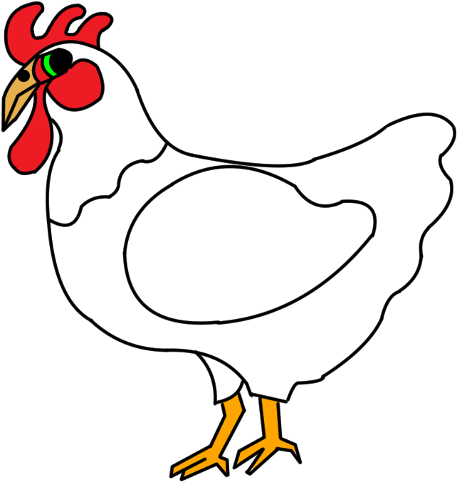 How To Draw A Cartoon Chicken For Kids - Dibujo Simple De Una Gallina (700x700)