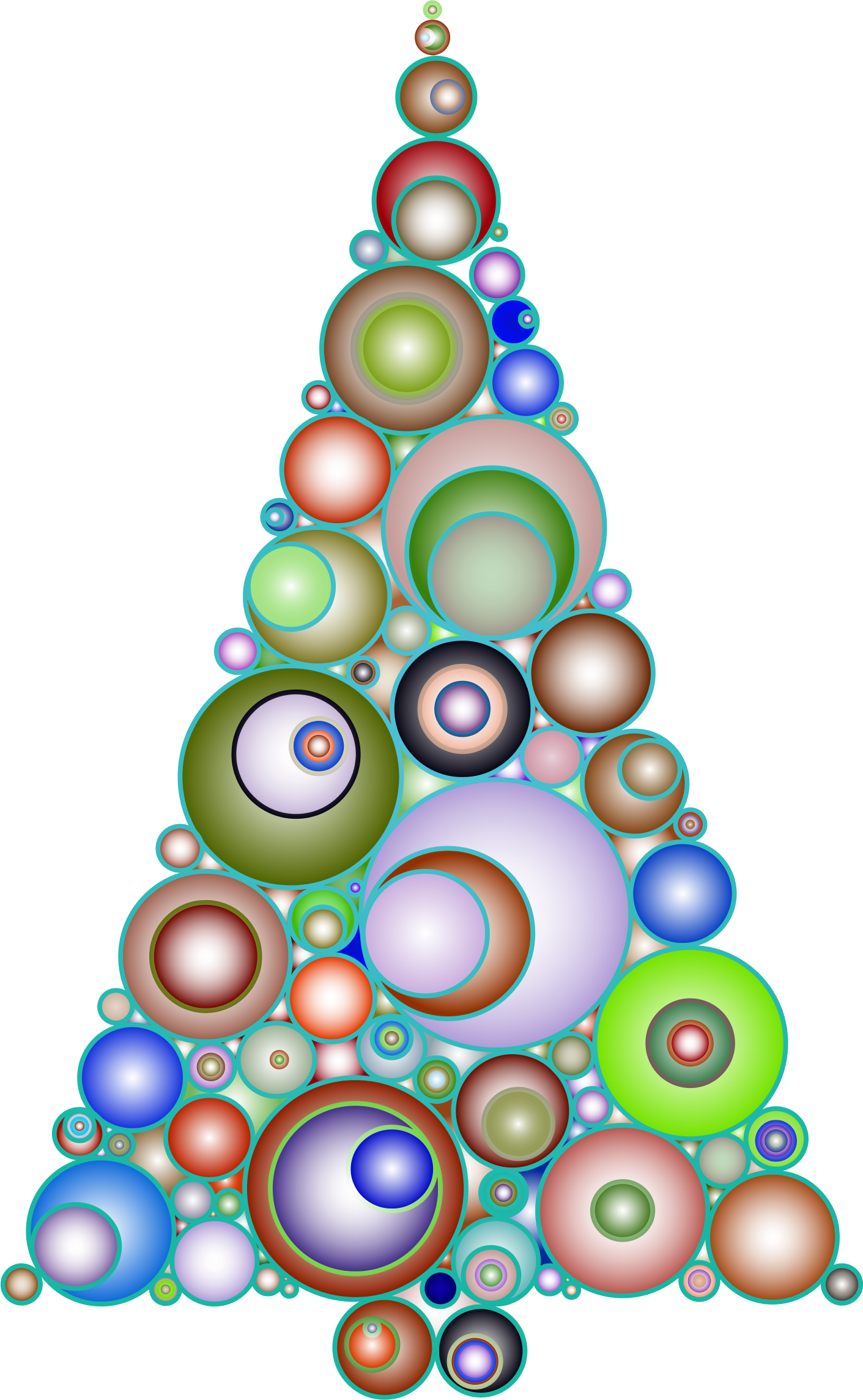 Abstract Circles Christmas Tree 4 - Christmas Tree (1411x2288)