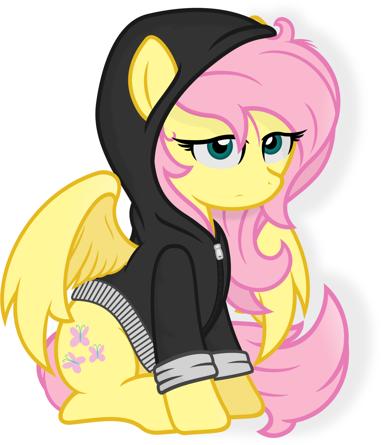 Fluttershy Hoodie By Godoffury Fluttershy Hoodie By - Mlp Fluttershy Hoodie (1600x1893)