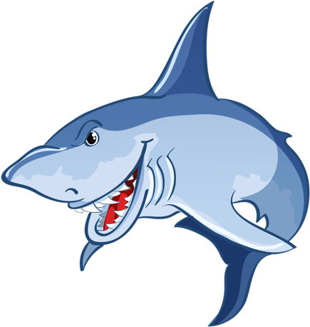 Set Of Scary Sharks In Cartoon Style 4 - Cartoon Shark .png (453x500)