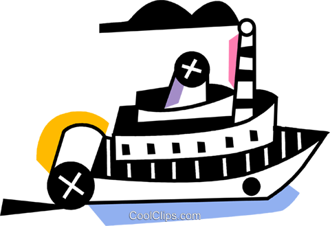 River Boats Royalty Free Vector Clip Art Illustration - River Boats Royalty Free Vector Clip Art Illustration (480x329)