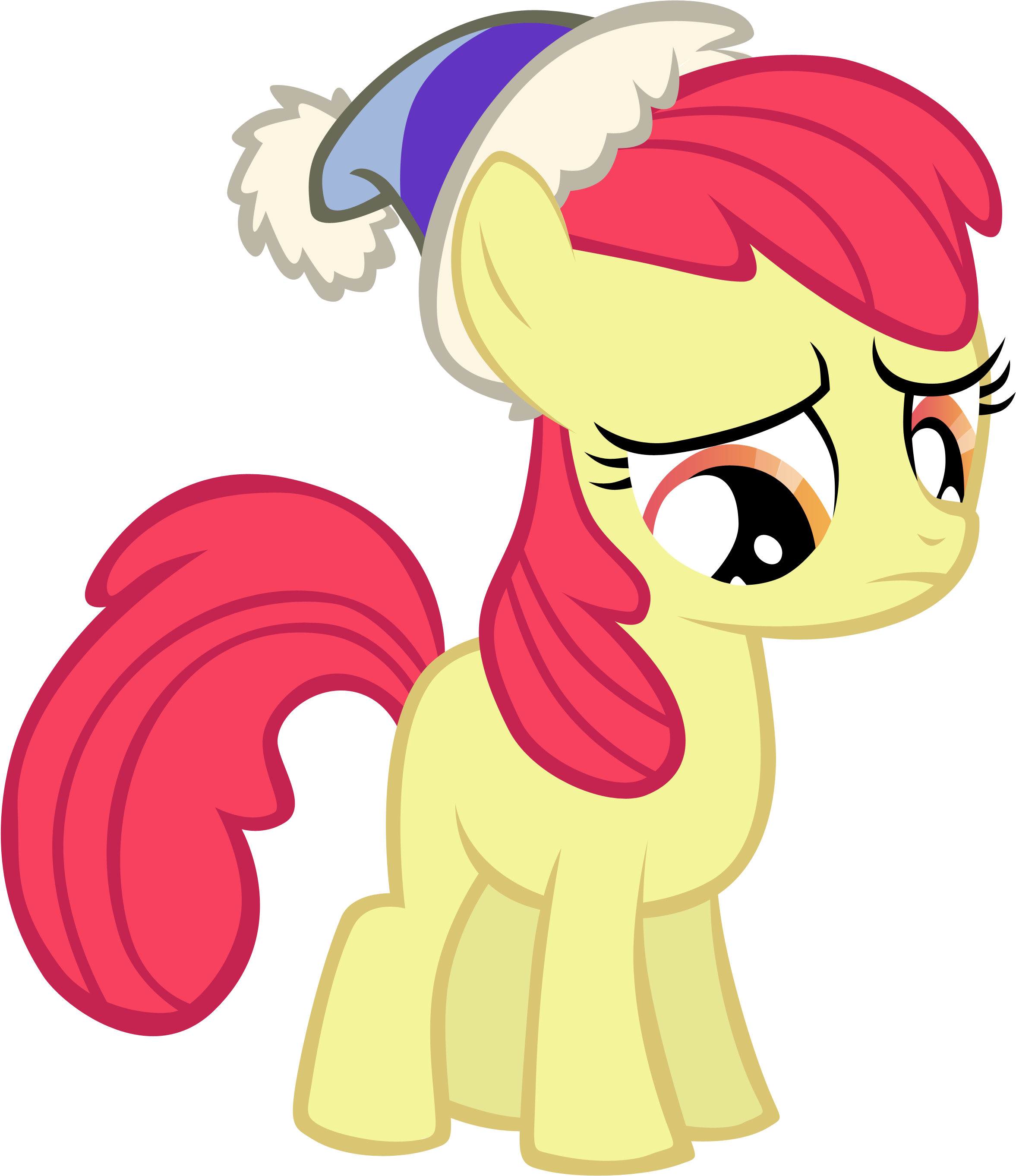 Winter Hat Sad Applebloom By Thetunderstormbrony Winter - Cartoon (2682x3000)