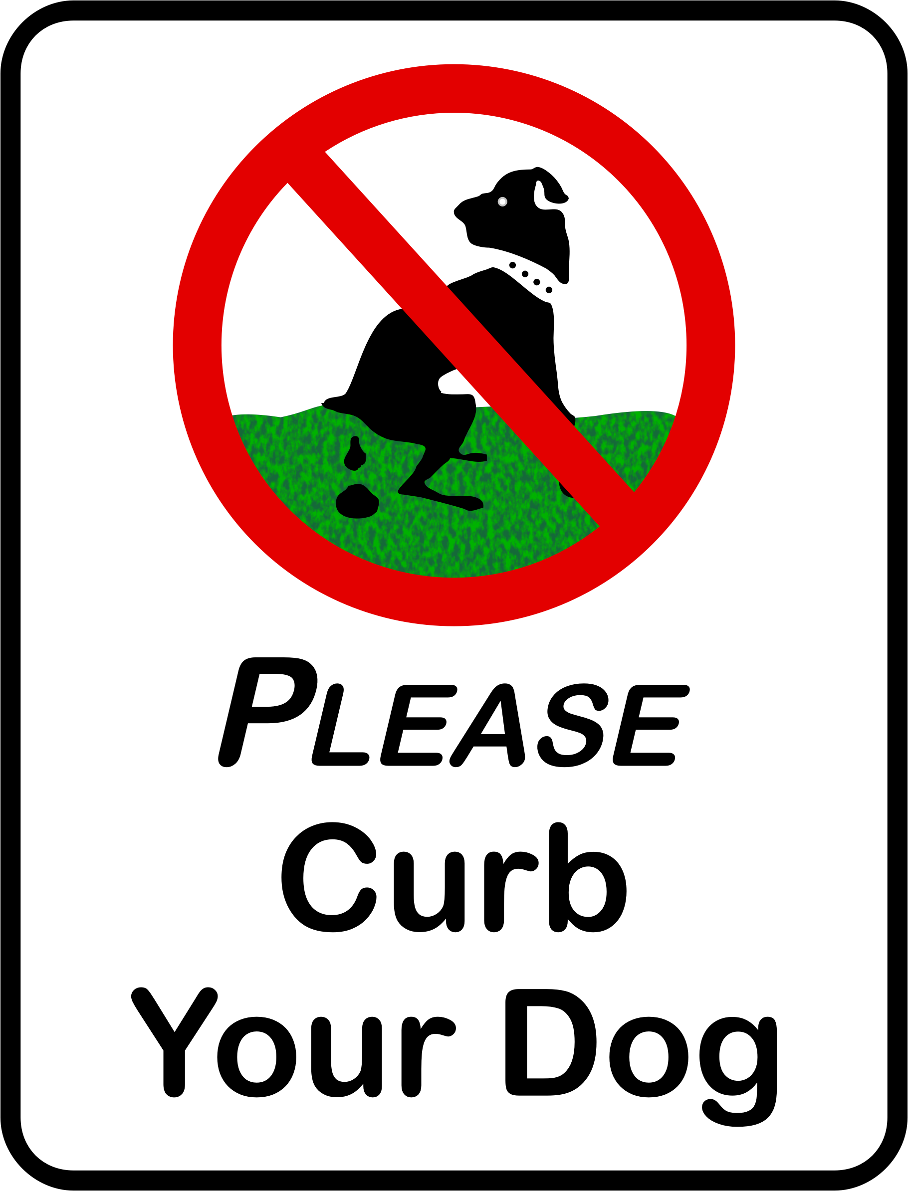 Curb Your Dog Bclipart - Symbols Of No Entry (1820x2388)