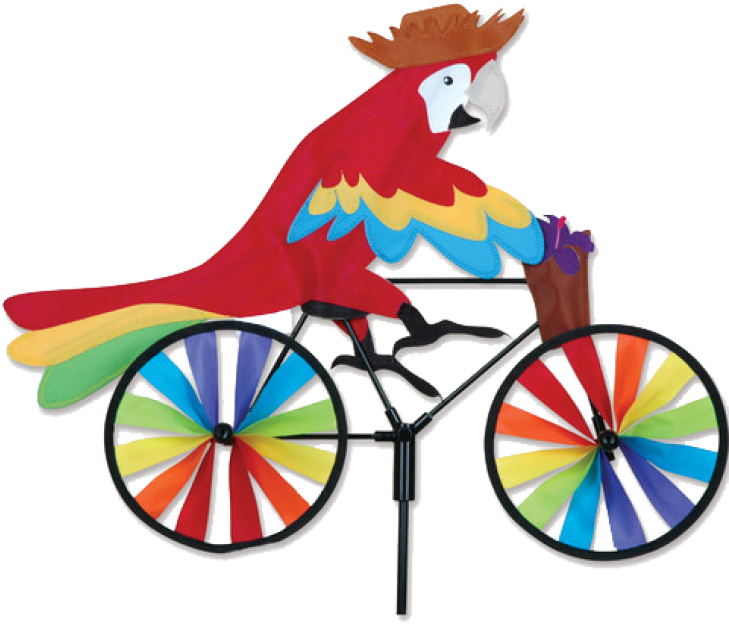 Parrot On A Bicycle Spinner - Premier Designs Parrot Bicycle Spinner (728x728)