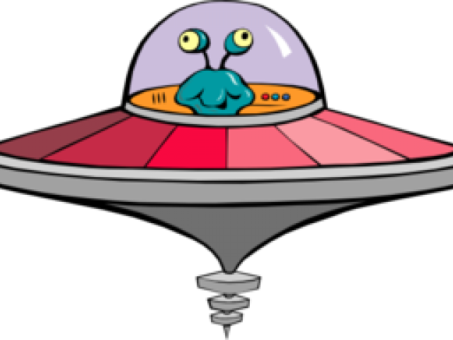 Alien Spaceship Cliparts - Alien In Flying Saucer (640x480)
