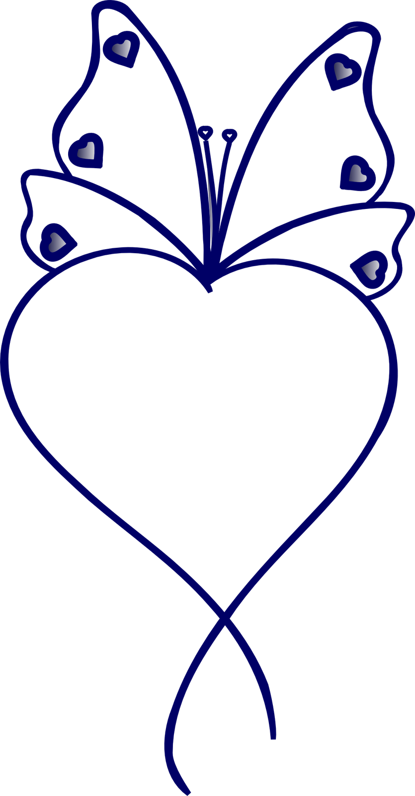 Line Angle White Clip Art - Heart (835x1600)