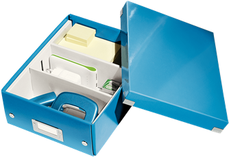 Organiser Box With 2-3 Flexible Compartments - Leitz Click & Store Small Organiser Box Blue (440x336)