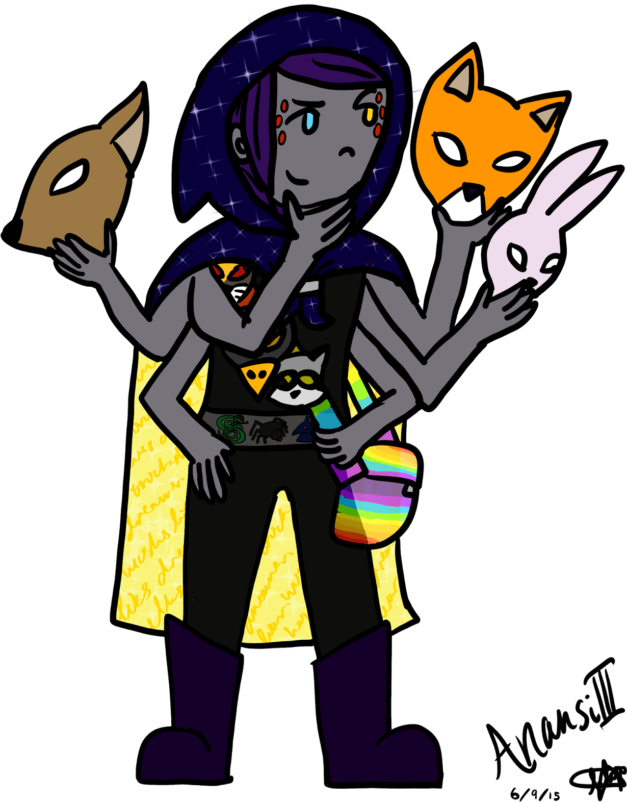 Anansi Iii Is The Grandchild Of Anansi - Cartoon (1277x1600)