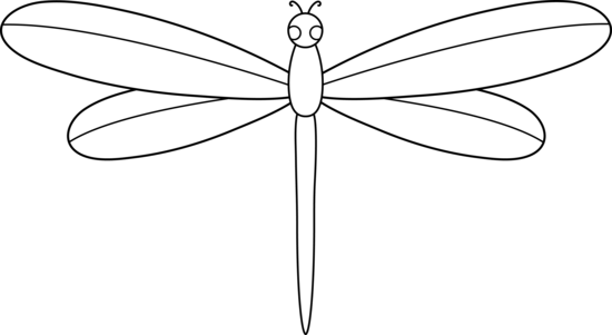 Dragonfly Cartoon White Png (550x301)
