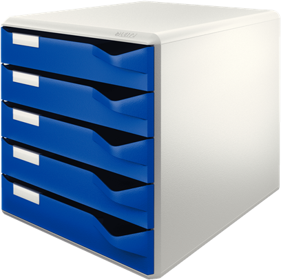 Zásuvkový Box Leitz - Leitz Schubladenbox Post-set, 5 Schübe, Lichtgrau/bordeaux (440x430)