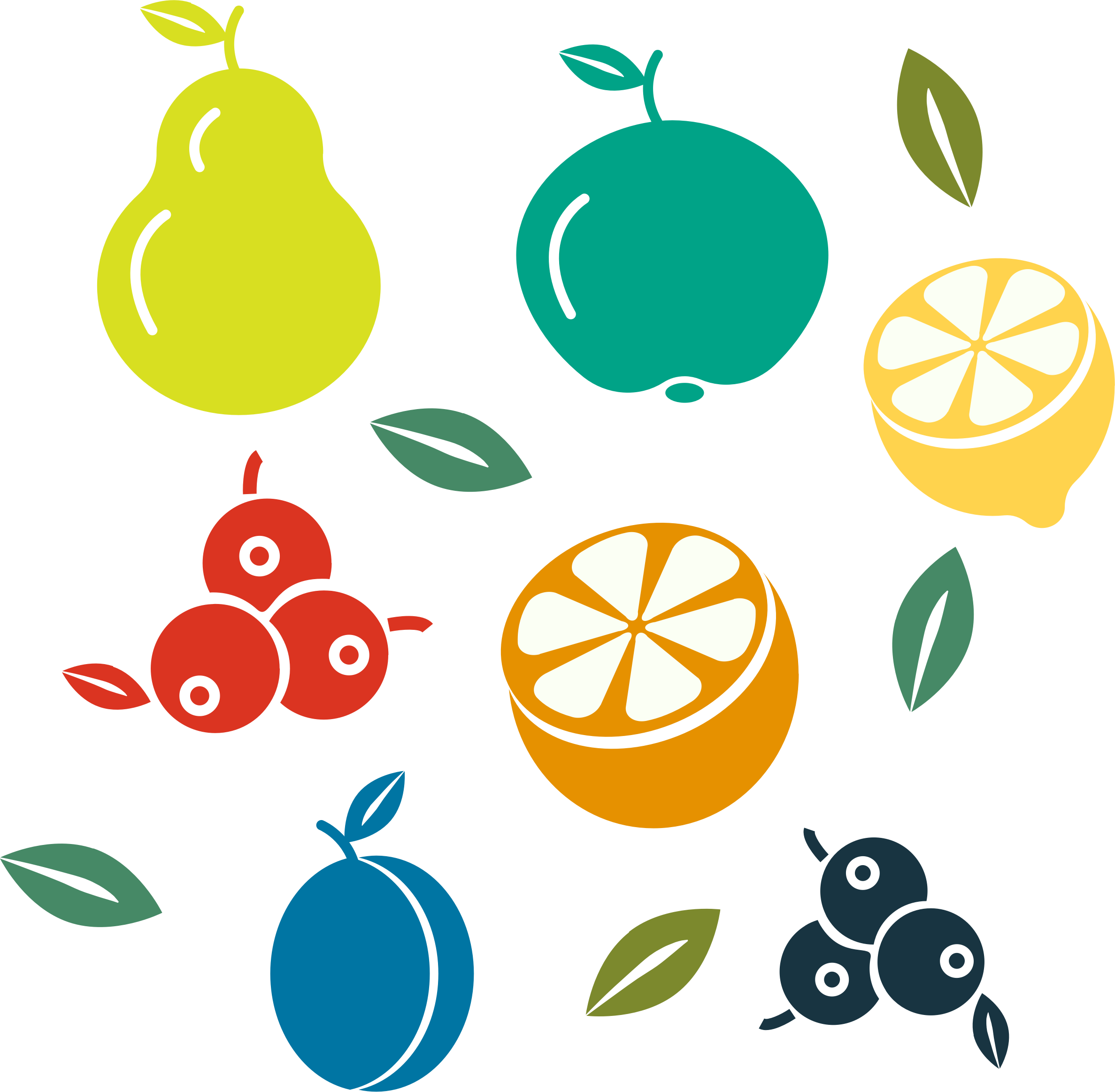 Big Image - Fruits Clipart Background (2375x2325)