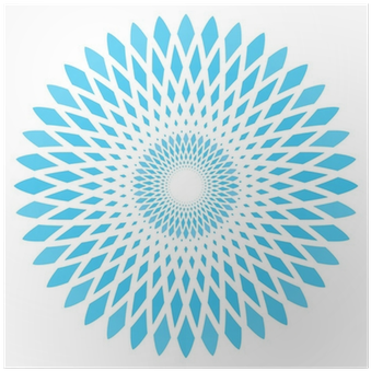Vektör Soyut Mavi Daire Çiçek Poster • Pixers® - Spiral Sun Shower Curtain (400x400)