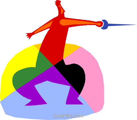 Fencing Royalty Free Vector Clip Art Illustration - Illustration (480x422)