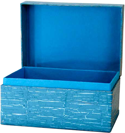 Turquoise Paper Urn With Open Lid Revealing Interior - Box (500x500)