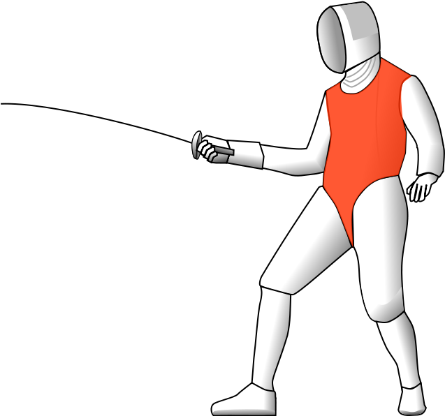 Foil Fencers Wear A Special Electrically Conductive - Fencing Foil (744x680)