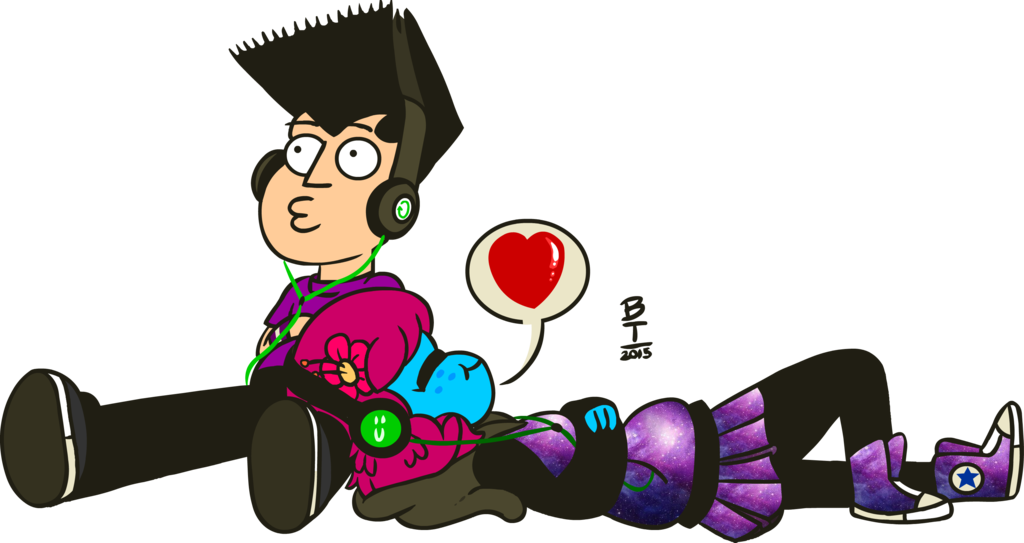 Listening To Music - Cartoon (1024x543)