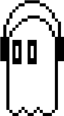 Napstablook Listening To Music - Napstablook Pixel Art (280x440)