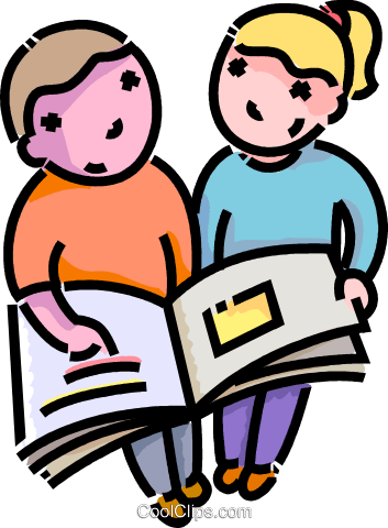 Pin Amigos Clipart - Friends Reading Clip Art (515x700)