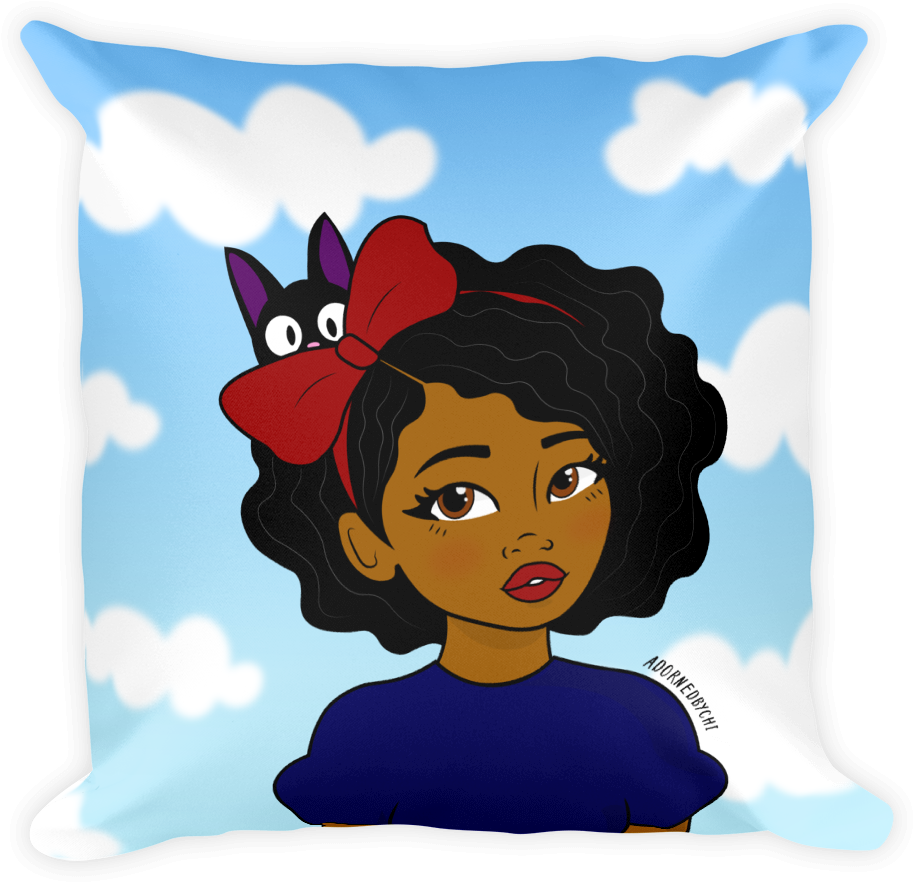 "little Kiki" Kiki's Delivery Service Inspired Throw - Kiki's Delivery Service (1000x1000)