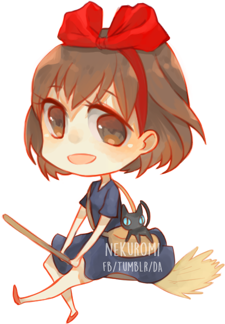 Kiki Kiki's Delivery Service Witch Neko Kuroneko Magic - Studio Ghibli (487x668)