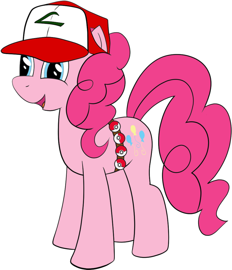 Php47, Pink Horse Daily, Pinkie Pie, Pokémon Trainer, - Cartoon (935x1024)
