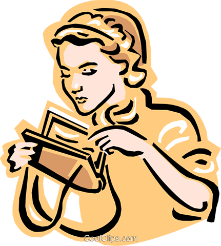 Old-fashioned Women With Purse Royalty Free Vector - Clipart Woman With Purse (431x480)