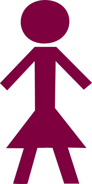 Deep Purple Stick Woman Clip Art At Clker - Stick Figure Transparent Background (300x597)