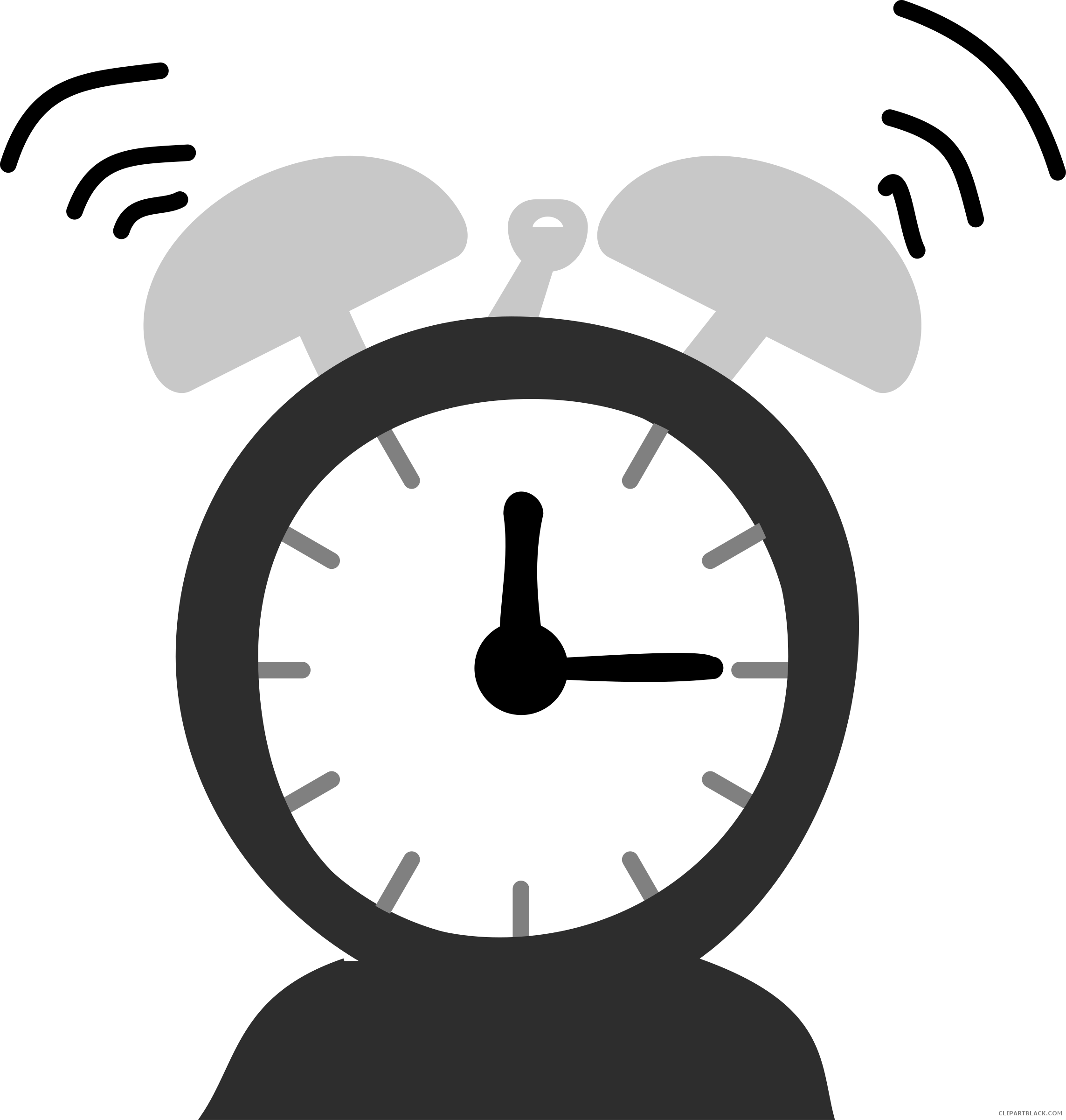 Alarm Clock Tools Free Black White Clipart Images Clipartblack - Ring Alarm Clock Png (2286x2400)