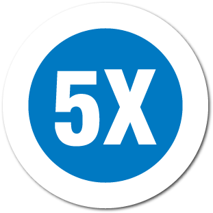 1 Inch Circle, 5x Size Garment Labels, Roll Of 500 - Logo 5x (350x350)