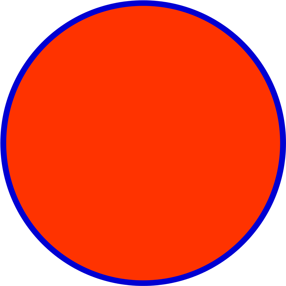 Filered Blue Circle - Orange Circle With Blue Outline (1024x1024)