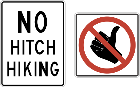 Us No Hitchhiking Signs - No Hitchhiking Road Sign (468x291)
