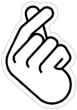 Korean Finger Heart Ver - Korean Finger Heart Png (375x360)