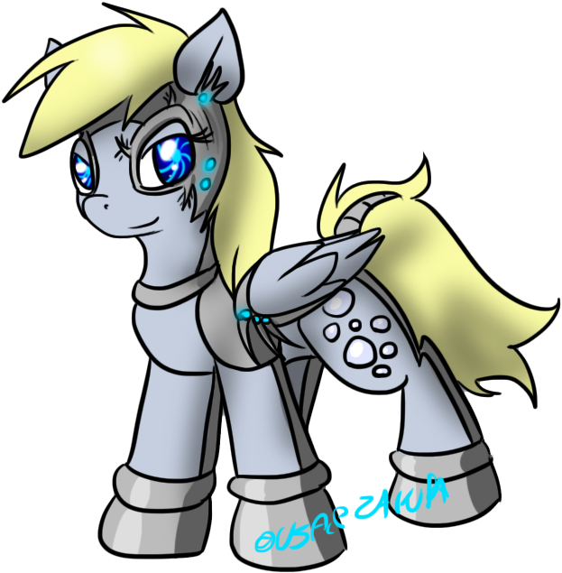 Usagi-zakura, Cyberderpy, Cyborg, Derpy Hooves, Pony, - Cartoon (700x700)