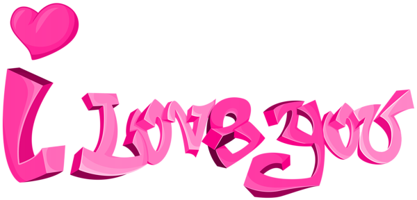 I Love You Png Transparent Clip Art - Love You Clip Art Png (600x288)